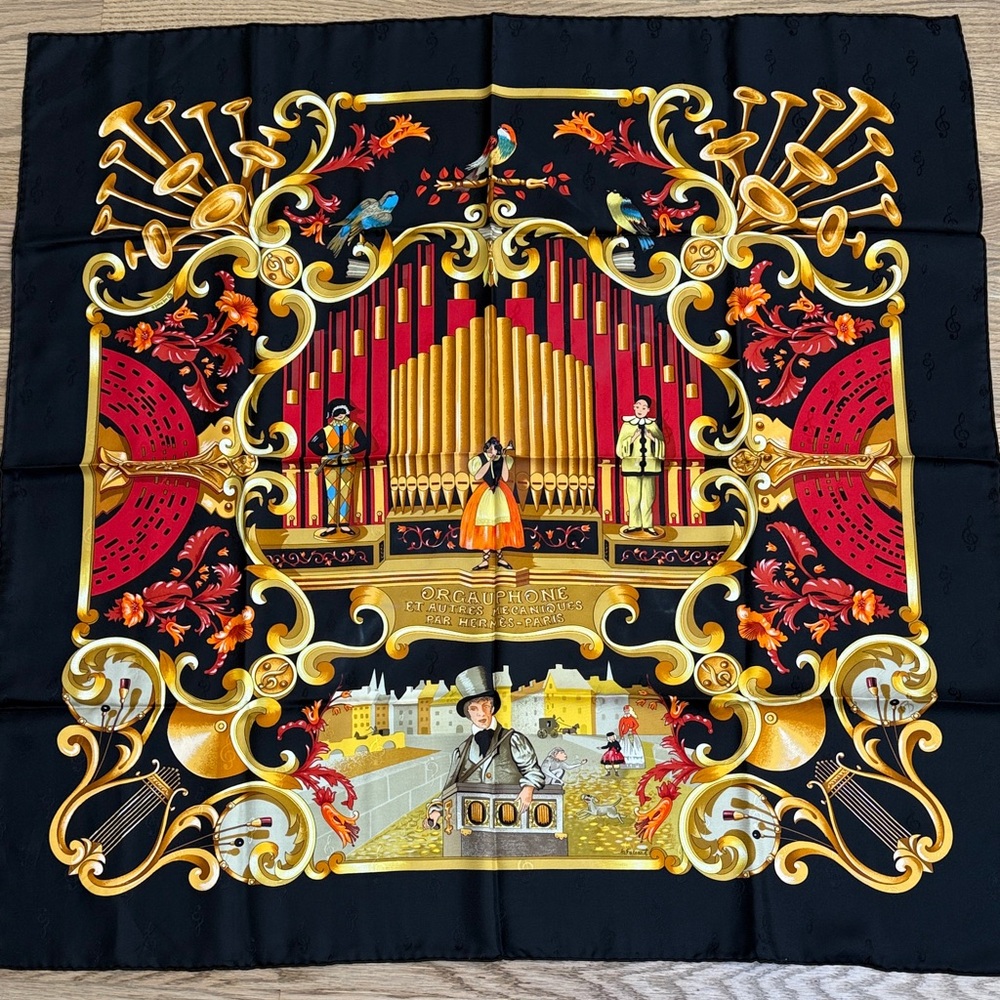 Colorful  Hermes Silk Scarf